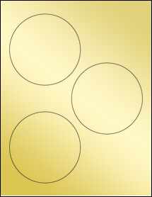Sheet of 4" Circle Gold Foil Laser labels