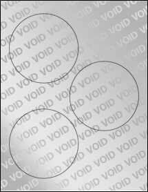 Sheet of 4" Circle Void Silver Polyester labels