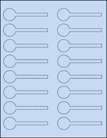 Sheet of 3.6759" x 1" Pastel Blue labels