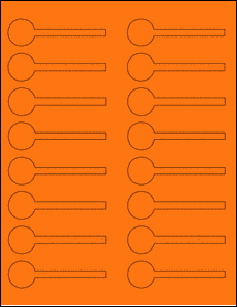 Sheet of 3.6759" x 1" Fluorescent Orange labels