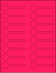 Sheet of 3.6759" x 1" Fluorescent Pink labels