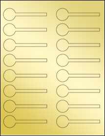 Sheet of 3.6759" x 1" Gold Foil Inkjet labels