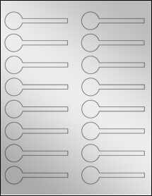 Sheet of 3.6759" x 1" Silver Foil Laser labels