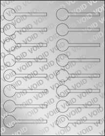 Sheet of 3.6759" x 1" Void Silver Polyester labels