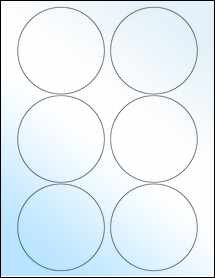Sheet of 3.5" Circle White Gloss Laser labels