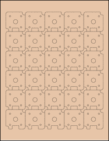 Sheet of 1.533" x 1.533" Light Tan labels
