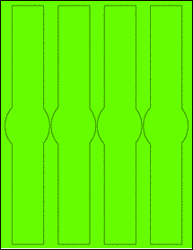 Sheet of 1.9869" x 10.5789" Fluorescent Green labels