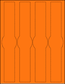 Sheet of 1.9869" x 10.5789" Fluorescent Orange labels