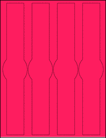 Sheet of 1.9869" x 10.5789" Fluorescent Pink labels