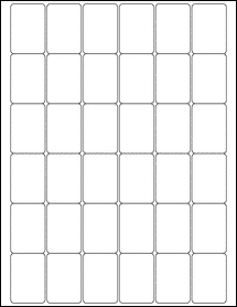 Sheet of 1.25" x 1.8" Standard White Matte labels