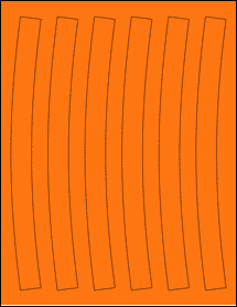 Sheet of 1.0904" x 9.8749" Fluorescent Orange labels