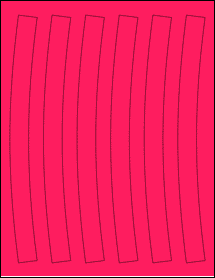 Sheet of 1.0904" x 9.8749" Fluorescent Pink labels