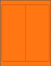 Sheet of 4" x 9.5" Fluorescent Orange labels