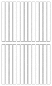 Sheet of 0.5" x 6.5" Weatherproof Gloss Inkjet labels