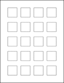 Sheet of 1.25" x 1.25" Standard White Matte labels