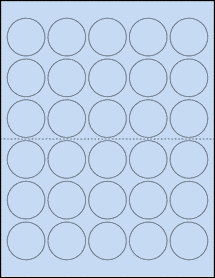 Sheet of 1.5" Circle Pastel Blue labels
