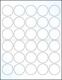 Sheet of 1.5" Circle Clear Gloss Inkjet labels