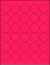 Sheet of 1.5" Circle Fluorescent Pink labels