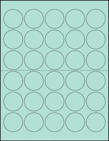 Sheet of 1.5" Circle Pastel Green labels