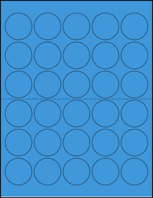 Sheet of 1.5" Circle True Blue labels