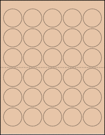 Sheet of 1.5" Circle Light Tan labels