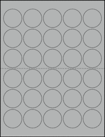 Sheet of 1.5" Circle True Gray labels