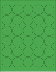 Sheet of 1.5" Circle True Green labels