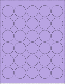 Sheet of 1.5" Circle True Purple labels