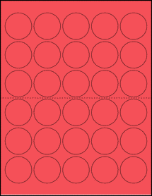 Sheet of 1.5" Circle True Red labels
