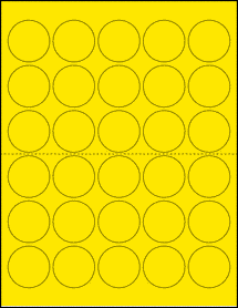 Sheet of 1.5" Circle True Yellow labels