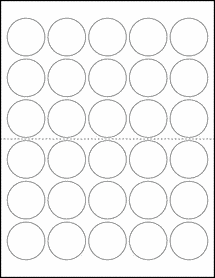 Sheet of 1.5" Circle Aggressive White Matte labels
