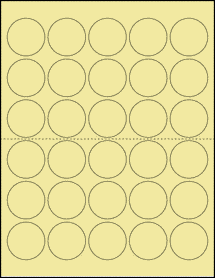 Sheet of 1.5" Circle Pastel Yellow labels