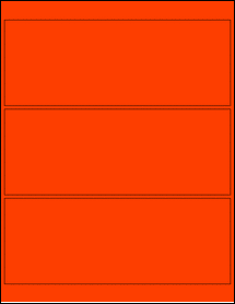 Sheet of 8.25" x 3.125" Fluorescent Red labels