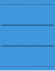 Sheet of 8.25" x 3.125" True Blue labels