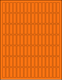 Sheet of 0.375" x 1.375" Fluorescent Orange labels