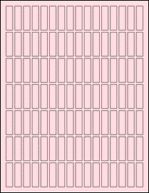 Sheet of 0.375" x 1.375" Pastel Pink labels