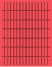 Sheet of 0.375" x 1.375" True Red labels