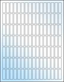 Sheet of 0.375" x 1.375" White Gloss Inkjet labels