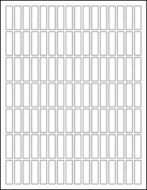 Sheet of 0.375" x 1.375" Standard White Matte labels