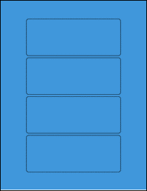Sheet of 5.5" x 2.125" True Blue labels