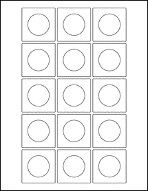 Sheet of 1.93" x 1.93"  labels