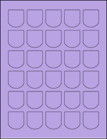 Sheet of 1.25" x 1.375" True Purple labels