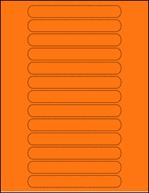 Sheet of 5.375" x 0.6875" Fluorescent Orange labels