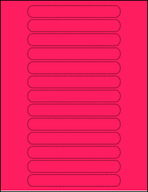 Sheet of 5.375" x 0.6875" Fluorescent Pink labels