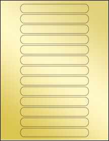 Sheet of 5.375" x 0.6875" Gold Foil Inkjet labels
