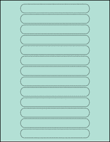 Sheet of 5.375" x 0.6875" Pastel Green labels
