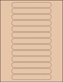 Sheet of 5.375" x 0.6875" Light Tan labels