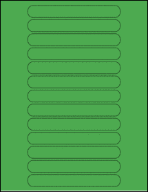 Sheet of 5.375" x 0.6875" True Green labels