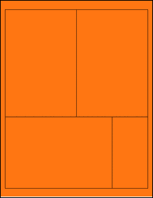 Sheet of 4" x 6" Fluorescent Orange labels