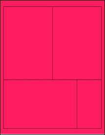 Sheet of 4" x 6" Fluorescent Pink labels